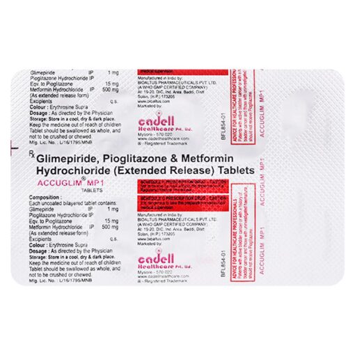 ACCUGLIM 1 Tablet 10's - Buy Medicines online at Best Price from aryucare.com